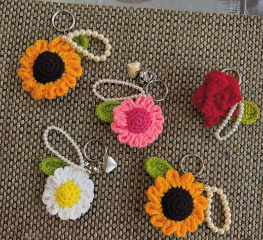 Flower Crochet Keychains